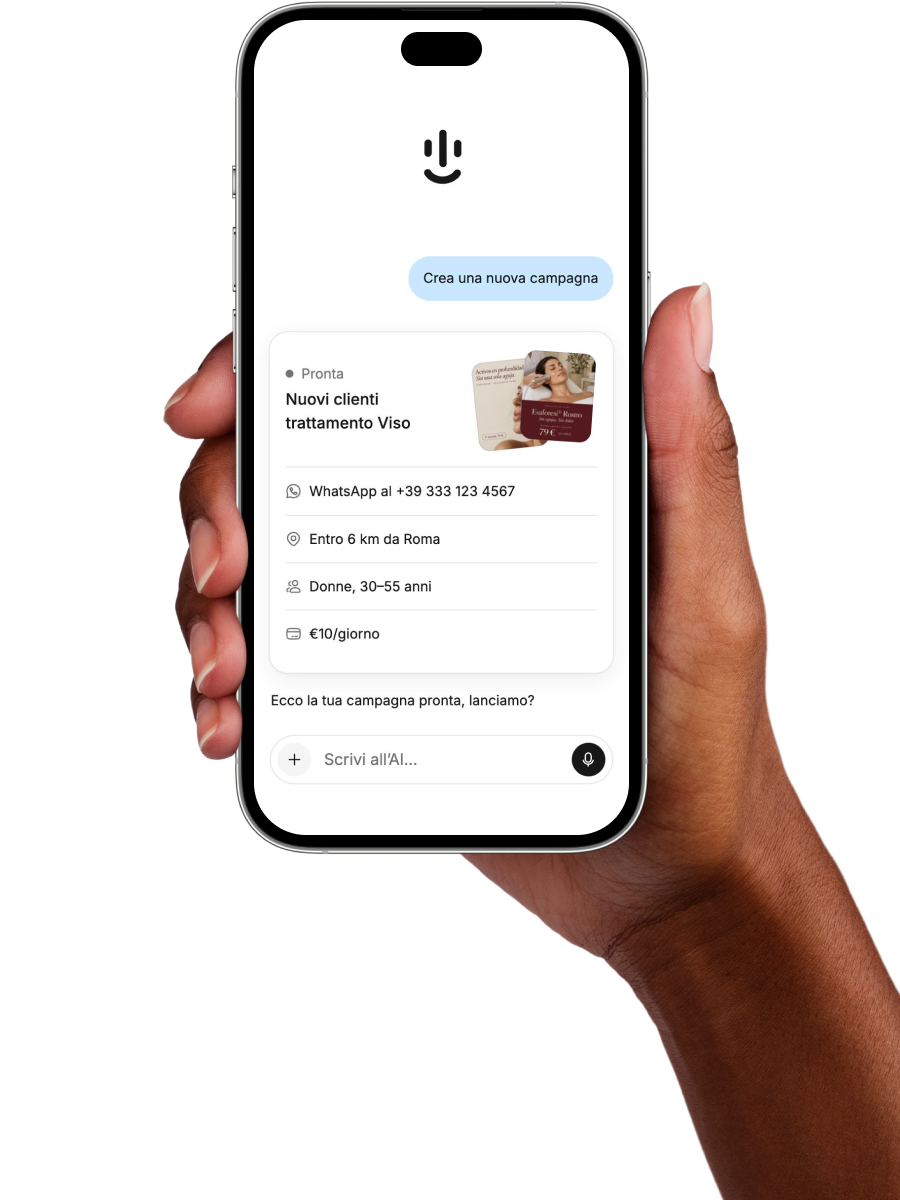 Pipelean AI su telefono mostra una campagna pronta da lanciare